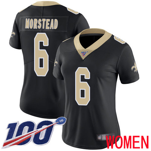 New Orleans Saints Limited Black Women Thomas Morstead Home Jersey NFL Football 6 100th Season Vapor Untouchable Jersey